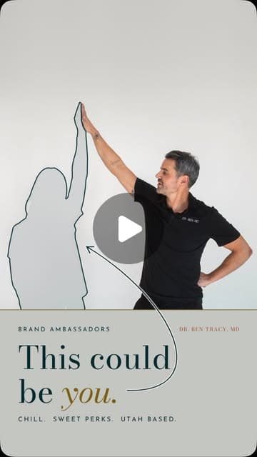Instagram post: Ben Tracy, MD, high fiving an outline of a person, with the words This could be you, for his brand ambassador search.