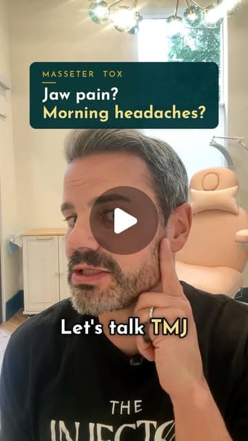 Instagram post: Ben Tracy, MD, pointing to his jaw under the words Jaw pain? Morning headaches?